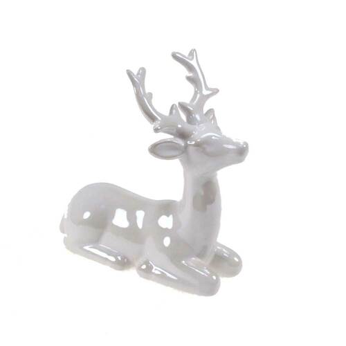 1 Hirsch stehend ca 16x12cm  o. liegend 11x11cm Porzellan Elch Hirschfigur Reh 