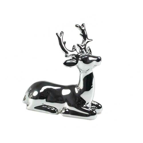 1 Hirsch stehend ca 16x12cm  o. liegend 11x11cm Porzellan Elch Hirschfigur Reh 