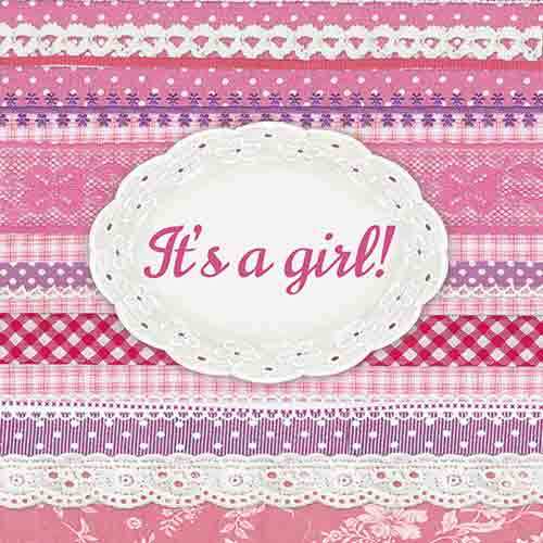 20 Servietten It�s a Girl Boy 3-lagig 33x33cm Junge M�dchen Geburt Taufe baby Tissue 
