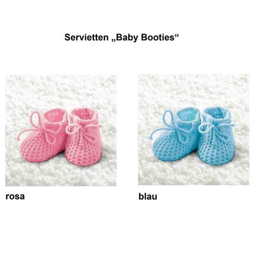 20 Servietten Babyschuhe Baby Schuhe Booties 3-lagig 33x33cm Junge M�dchen Geburt Taufe