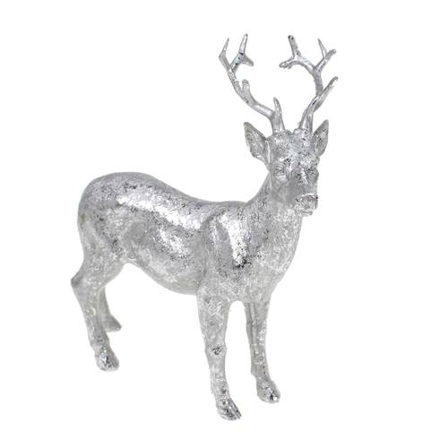 Hirsch Figur stehend silber antik gl�nzend ca L15cm H16cm Weihnachten Reh Wild 