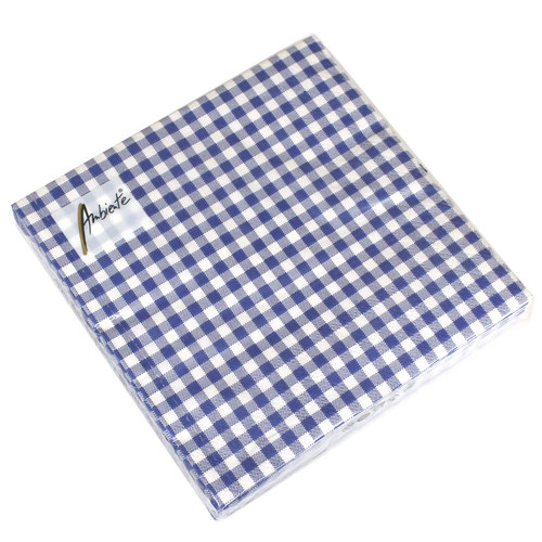 20 Servietten bayrisch kariert 3-lagig 33x33cm Karo Muster Oktoberfest Vichy 