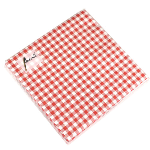 20 Servietten bayrisch kariert 3-lagig 33x33cm Karo Muster Oktoberfest Vichy 