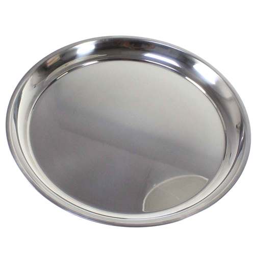 Edelstahl Teller 20-60cm Untersetzer Tablett Geschirr Platte Napf Servierplatte 