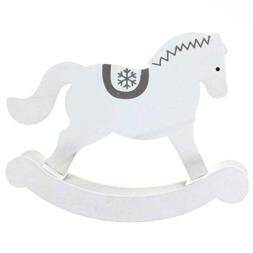 Schaukelpferd Holz ca19x15cm natur o. wei� Pferd Holzpferd Weihnachten Deko 