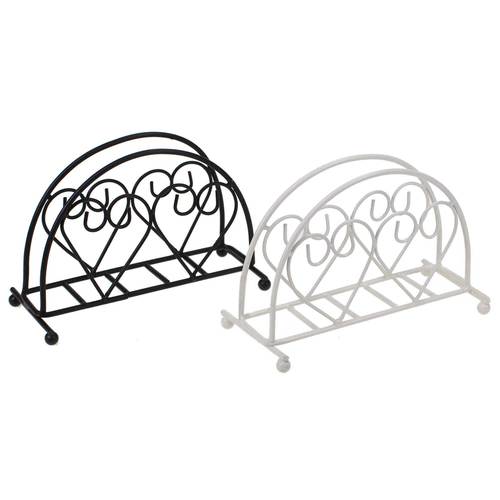 Serviettenhalter Metall Herz Serviette Spender Box wei� schwarz Serviettenst�nder