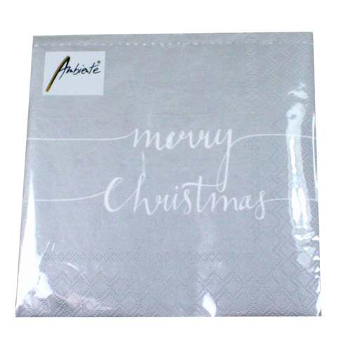 20 Servietten merry Christmas 3-lagig 33x33cm Tissue Weihnachten Spruch schlicht 