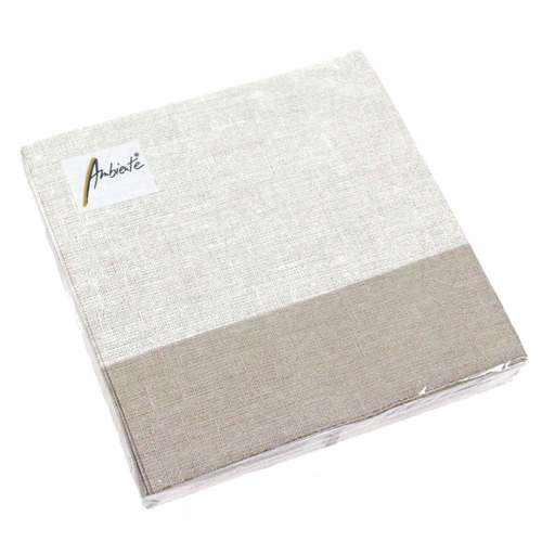 20 Servietten Leinenoptik 3-lagig 33x33cm Stoffoptik Leinen Vintage Landhaus 