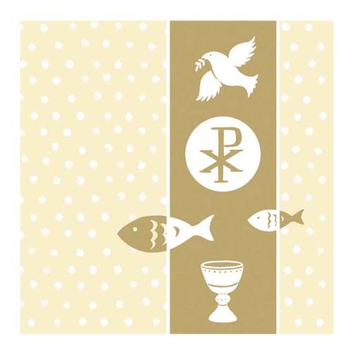 20 Servietten Fische Kelch Taube 3-lagig 33x33cm Konfirmation Kommunion Serviette 