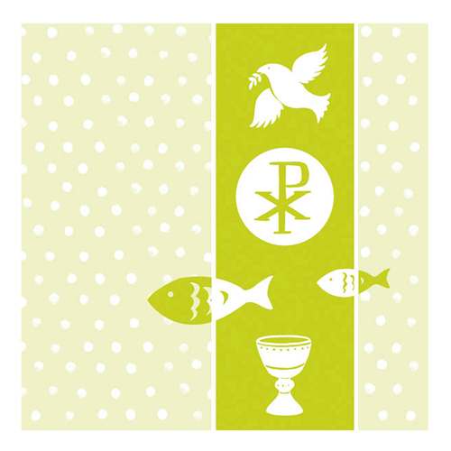 20 Servietten Fische Kelch Taube 3-lagig 33x33cm Konfirmation Kommunion Serviette 