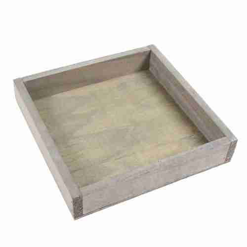 Holztablett quadratisch 16cm Deko Holz Tablett Platte Unterlage shabby vintage 