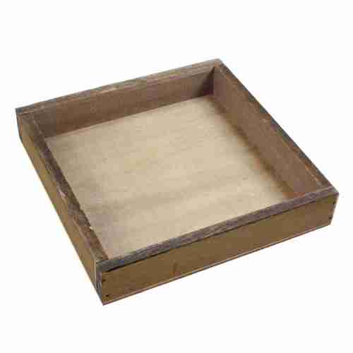 Holztablett quadratisch 16cm Deko Holz Tablett Platte Unterlage shabby vintage 