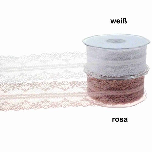 20m Spitzenband B40mm Stickerei Spitze Borte Dekoband Zierband Spitzenbord�re