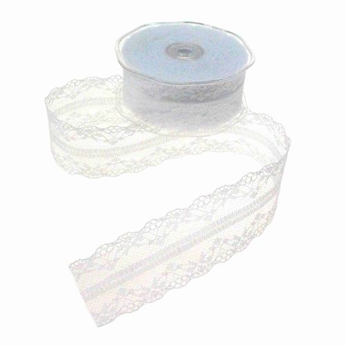 20m Spitzenband B40mm Stickerei Spitze Borte Dekoband Zierband Spitzenbord�re 