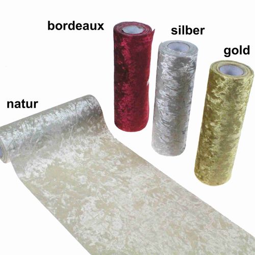 3m Dekostoff Samt B20cm Tischl�ufer Tischband Deko Stoffband Bastelstoff Stoff