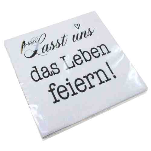 20 Servietten das Leben feiern 3-lagig 33x33cm Tissue Party Lasst uns Feier