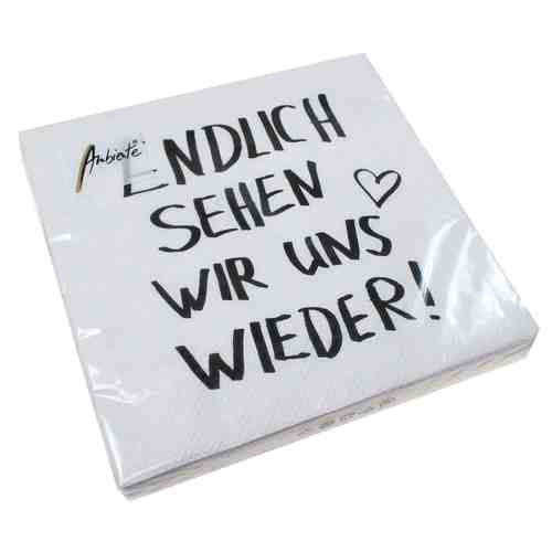 20 Servietten Endlich wiedersehen 3-lagig 33x33cm Tissue Party Feier 