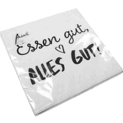 20 Servietten Essen gut Alles gut 3lagig 33x33cm Tissue Brunch Party Feier G�ste