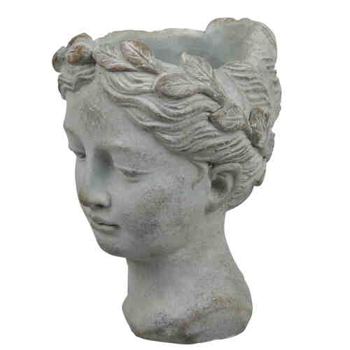 Pflanz Kopf H16cm Pflanztopf B�ste Blumen Topf Schale �bertopf wetterfest Beton