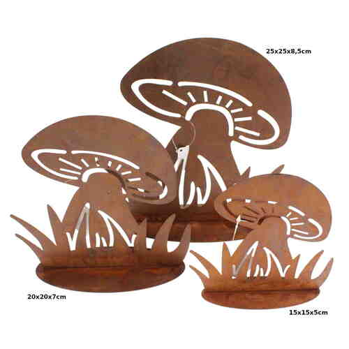 Herbst Pilz Edel Rost Metallst�nder Dekopilz  Standfl�che Matall