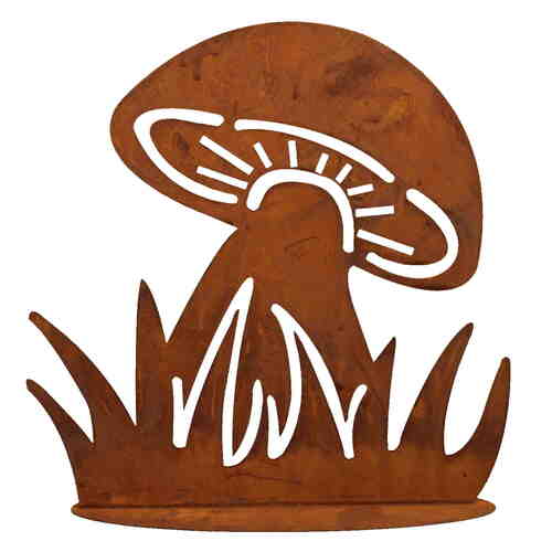 Herbst Pilz Edel Rost Metallst�nder Dekopilz  Standfl�che Matall 