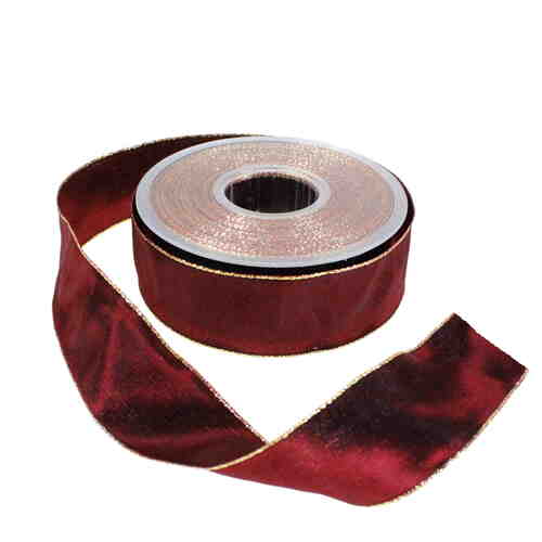 25m Taftband Goldkante B40mm Drahtkante Dekoband Schleifenband Weihnachten 