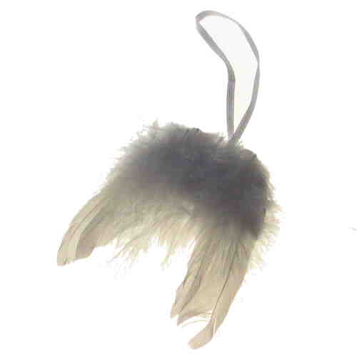 Federfl�gel Engelsfl�gel Fl�gel 9x9cm Satinband Engel wei� oder schwarz Federn 