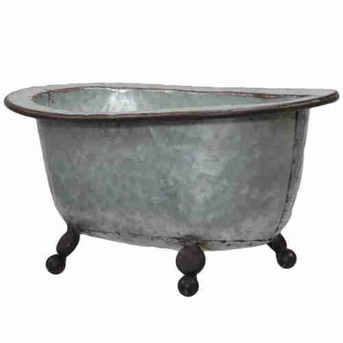 Deko Badewanne Metall 28x16,5cm Pflanzschale Mini Wanne Pflanztopf Pflanzwanne 