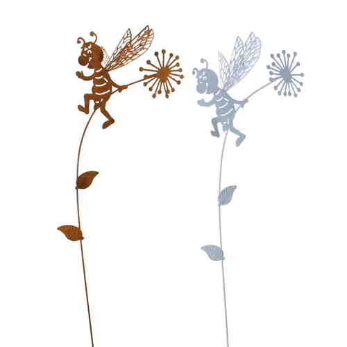 Blumenstecker Biene Metall L39cm Pflanzenstecker Gartenstecker Deko Stecker