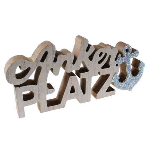 ANKERPLATZ Schriftzug 24x9,5xm Maritim Deko Schiff Anker Holz Schild