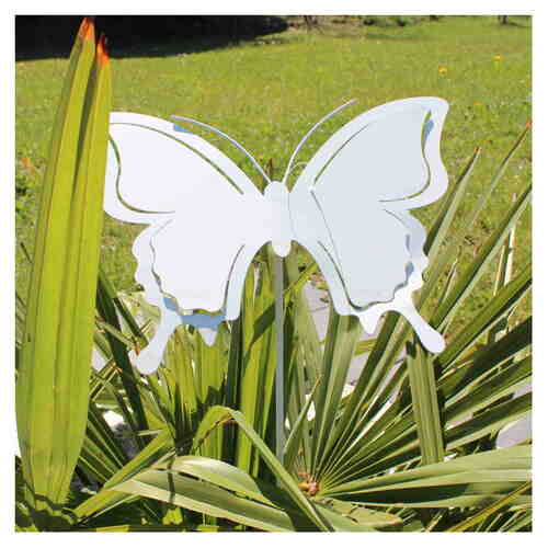 Schmetterling Gartenstecker L88cm Blumenstecker Gartendeko Edelrost oder wei�