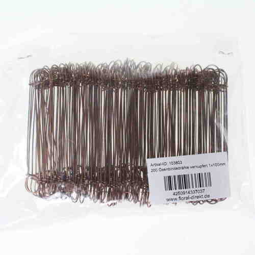 200 �sendr�hte verkupfert 1,0x100mm Drilldraht R�deldraht Betonbindedraht Draht