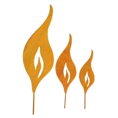 Flamme rost Metall Stecker Weihnachten Blumenstecker Deko Gartenstecker
