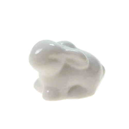 Hase Pit klein Keramik wei� 4x3x2,5cm Osterhase Ostern 