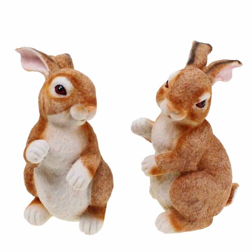 Hase braun H 14cm Polyresin Osterhase Kaninchen Krippe Streudeko Ostern 
