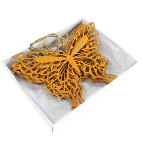 H�nger Schmetterling Metall rost 13 x 10,5cm Fensterh�nger Butterfly