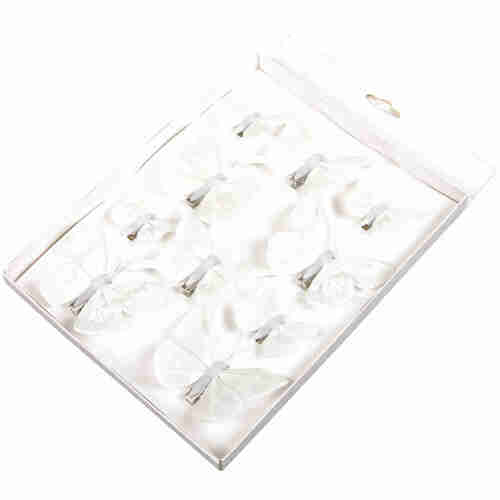 10 Feder Schmetterlinge Set 8cm + 5cm mit Metall Clip Butterfly Federn 