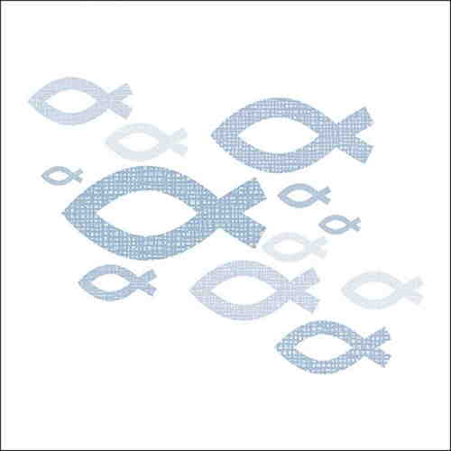 20 Servietten Fische Heilige Kommunion Geburt Taufe Konfirmation 3lag. 33x33cm