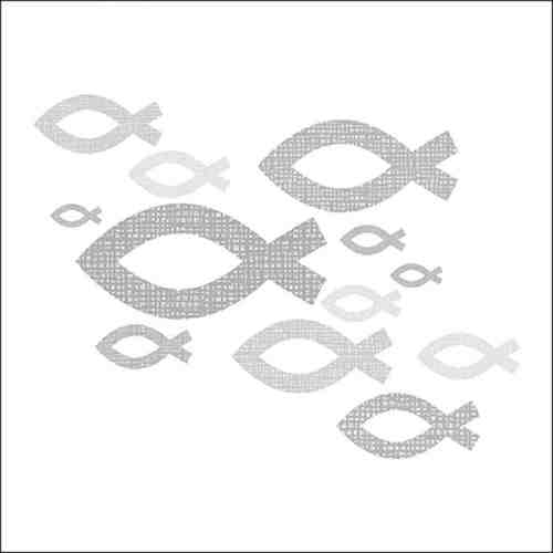 20 Servietten Fische Heilige Kommunion Geburt Taufe Konfirmation 3lag. 33x33cm 