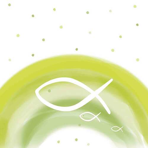 20 Servietten Rainbow Fische Regenbogen klein 25x25cm Taufe Geburt Kommunion Ichtys 