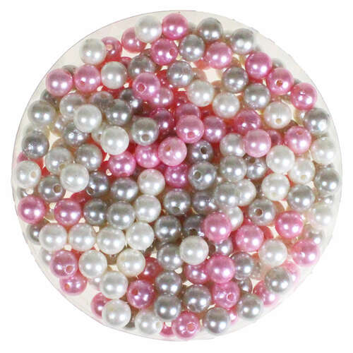 240 Kunstperlen 10mm Perlenmix Acryl Perle Dekoperle Bastelperle Loch Kunststoff 