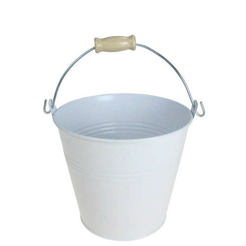 6 Eimer 14xH12,5cm Blech wei Metall Deko bertopf Blumentopf Pflanzgef Kbel