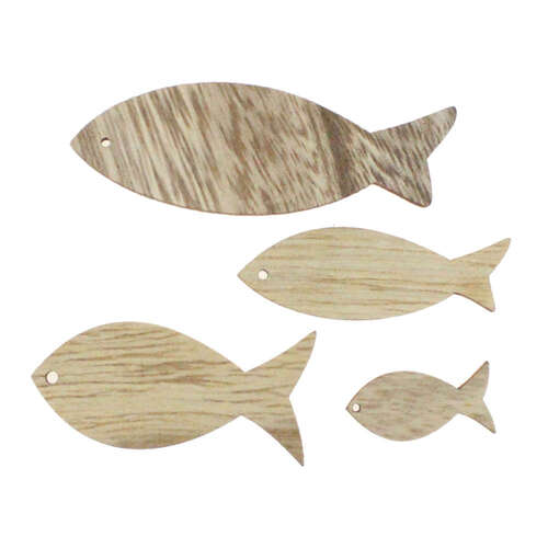 72 Fische Holz natur Kommunion Konfirmation Taufe maritim Streuteile Tisch Deko