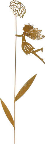 Stecker Fee Elfe L65cm Metall rost schwebend an Blume Garten Deko Pick Stab
