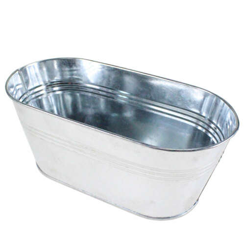 Jardiniere 28,3cm Zink silber Deko Schale Blech �bertopf Pflanztopf Pflanzschale