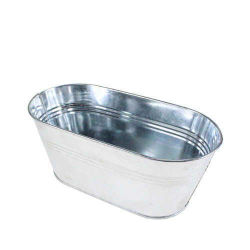Jardiniere 22cm Zink silber Deko Wanne Schale Blech Topf Pflanztopf Pflanzschale