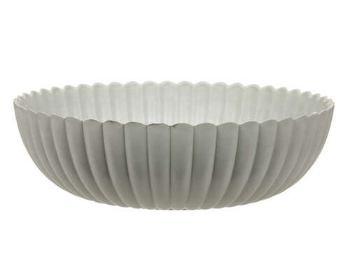 Pflanzgef��  30x9cm rund Kunststoff grau gewischt Pflanzschale Blumentopf Deko