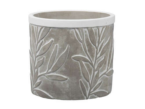 Blumentopf Zement Beton Gr�ser grau wei� Pflanztopf 14x H12,5cm �bertopf