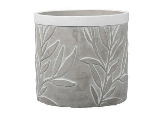 Blumentopf Zement Beton Gr�ser grau wei� Pflanztopf 18xH16,3cm �bertopf rund