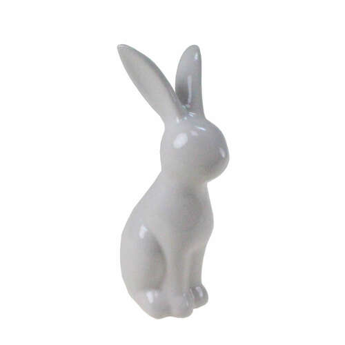 Hase aufrecht Keramik wei� 14,5x6,5x4,5cm Osterhase Ostern Fr�hling Figur